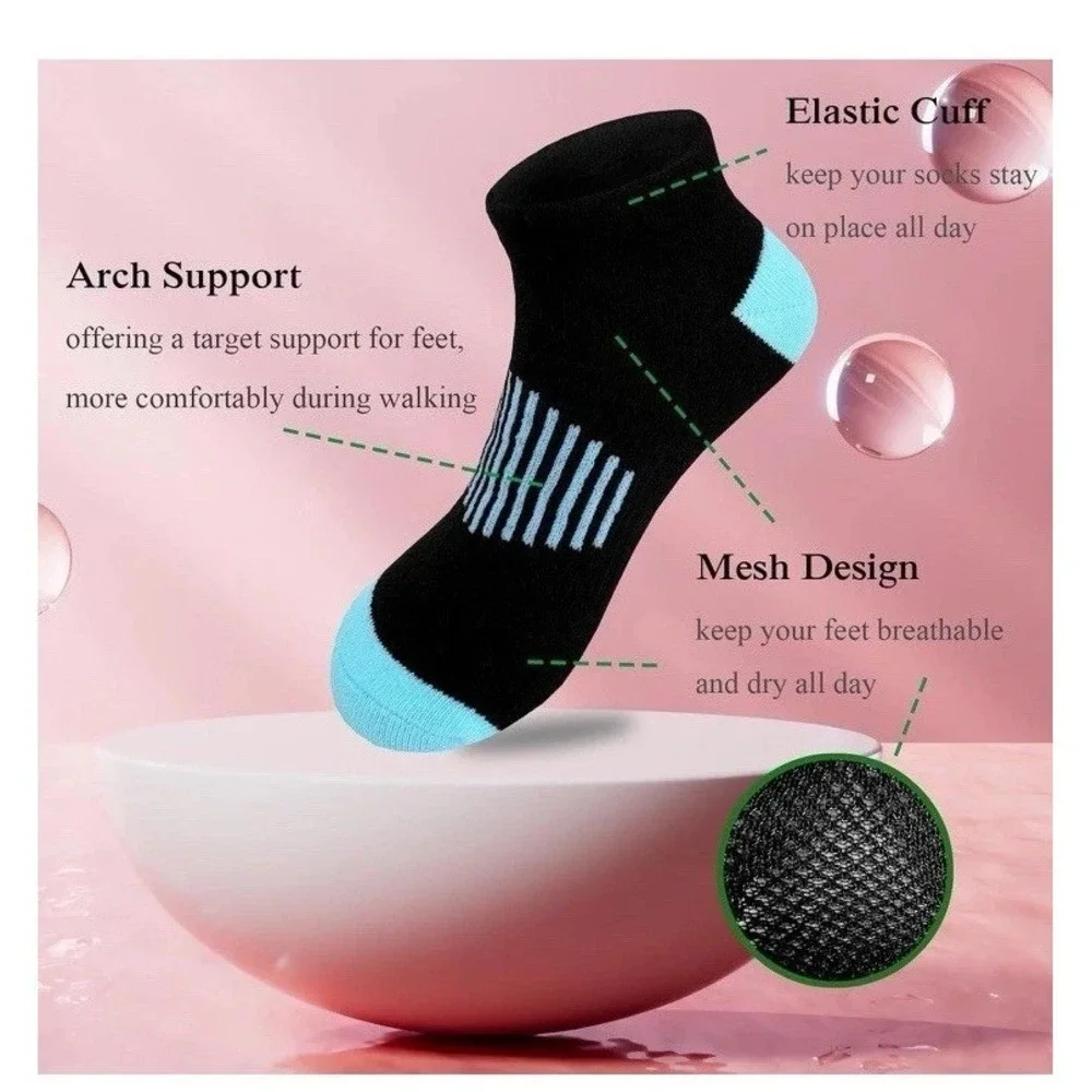 Unbranded Ankle Socks Girls Size 5-7 Multicolor New 12 Pairs Athletic Low Cut